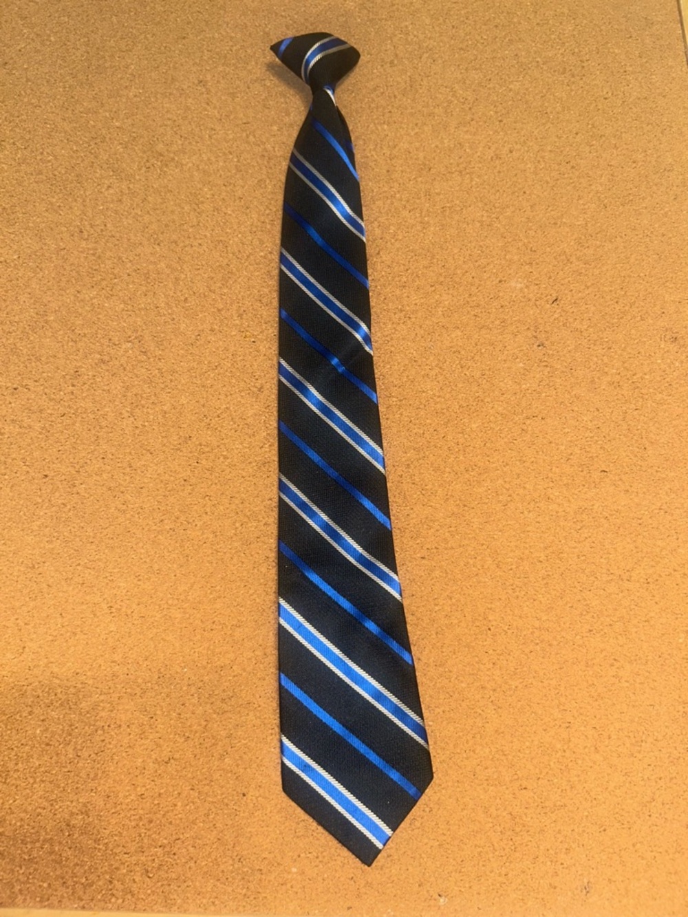 Classic Navy Stripe Men's Tie - Blue and Silver